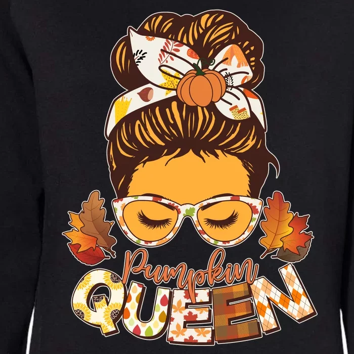 Cute Autumn Fall Pumpkin Queen Womens California Wash Sweatshirt