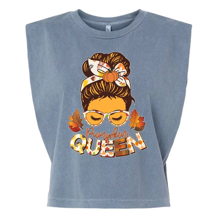 Cute Autumn Fall Pumpkin Queen Garment-Dyed Women's Muscle Tee