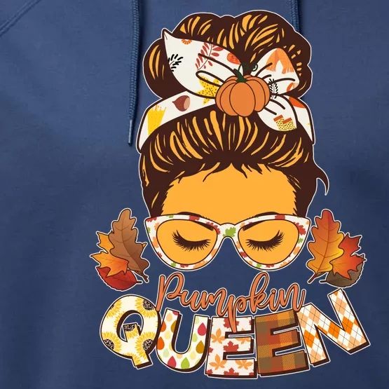 Cute Autumn Fall Pumpkin Queen Performance Fleece Hoodie