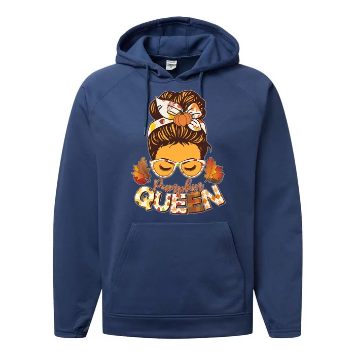 Cute Autumn Fall Pumpkin Queen Performance Fleece Hoodie