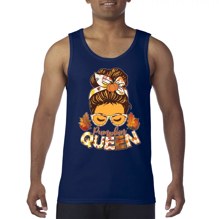 Cute Autumn Fall Pumpkin Queen Tank Top