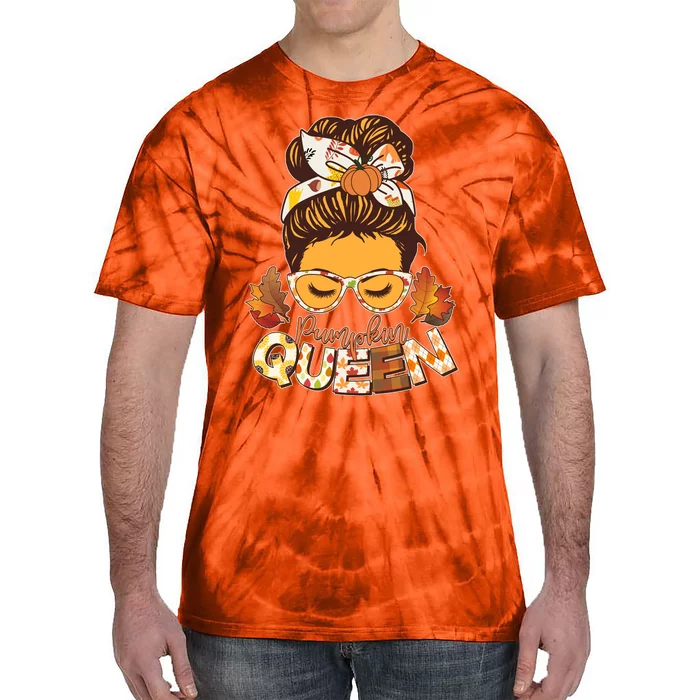 Cute Autumn Fall Pumpkin Queen Tie-Dye T-Shirt