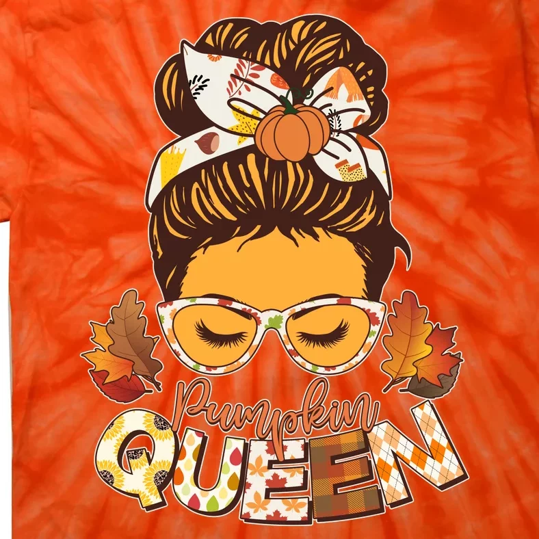 Cute Autumn Fall Pumpkin Queen Tie-Dye T-Shirt