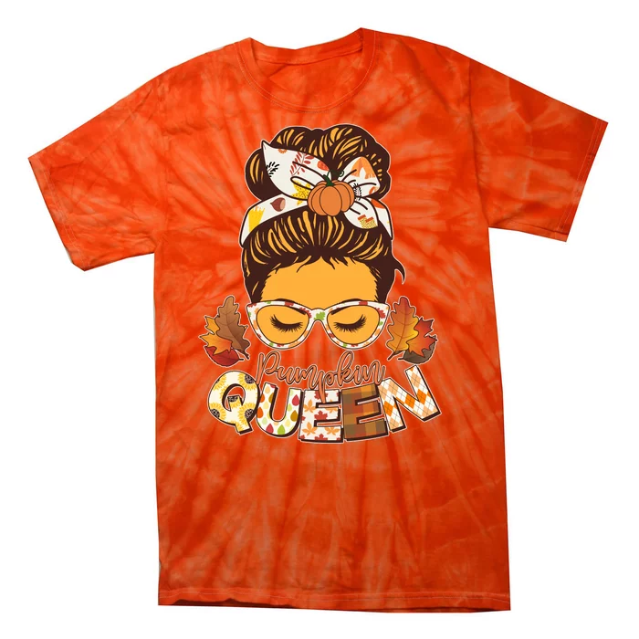 Cute Autumn Fall Pumpkin Queen Tie-Dye T-Shirt