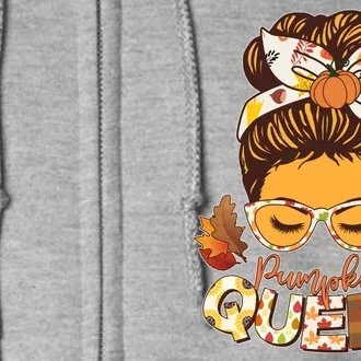 Cute Autumn Fall Pumpkin Queen Full Zip Hoodie