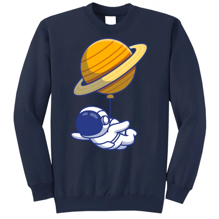 Cute Astronaut Floating On With Saturn Balloon Sweatshirt