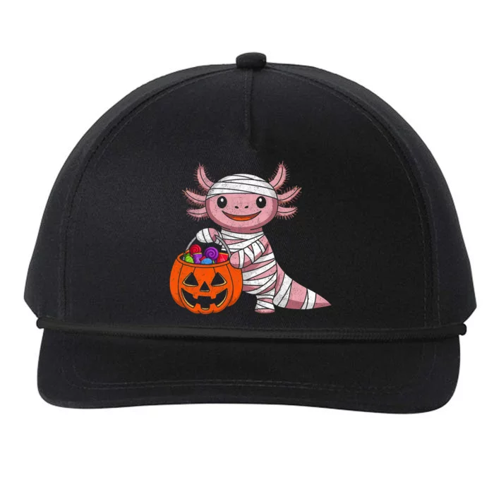 Cute Axolotl Funny Halloween Costum Snapback Five-Panel Rope Hat