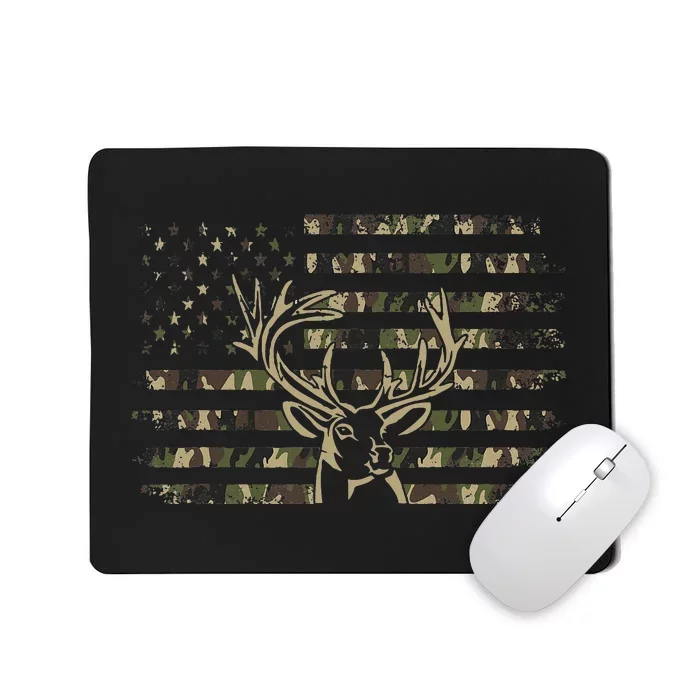 Camo American Flag Usa Camouflage Flag Outdoor Antlers Deer Mousepad