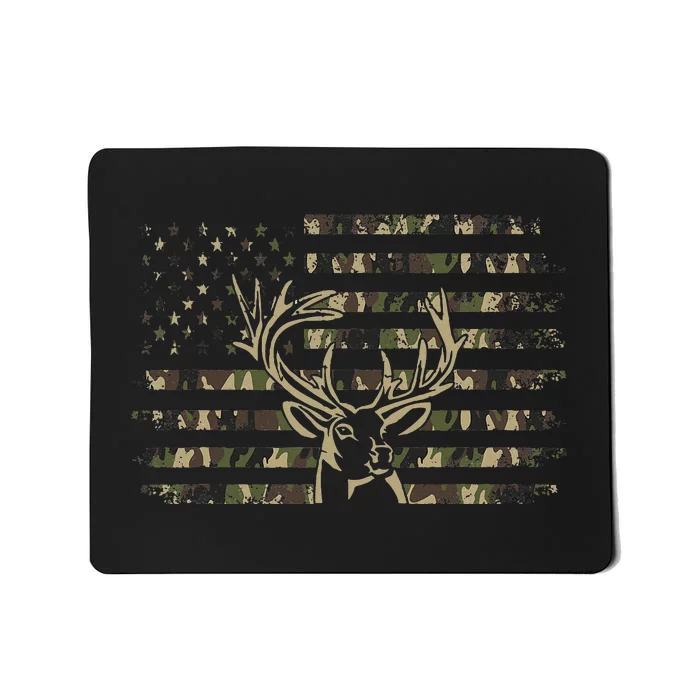 Camo American Flag Usa Camouflage Flag Outdoor Antlers Deer Mousepad