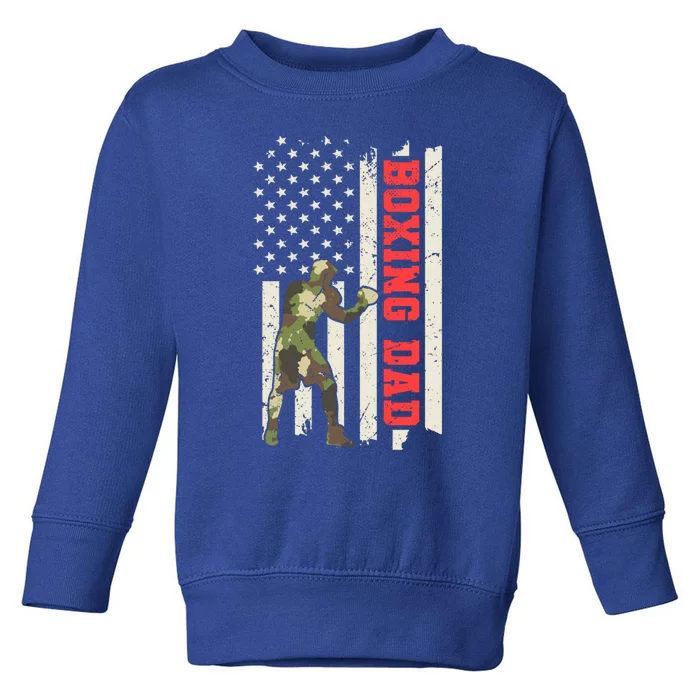 Camouflage America Flag Boxing Dad Martial Arts Boxing Dad Great Gift Toddler Sweatshirt