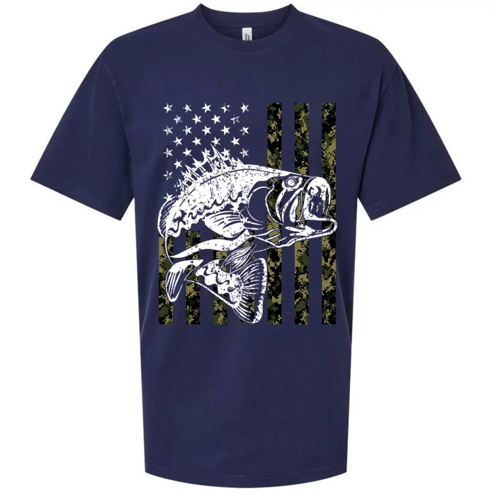 Camouflage American Flag Fisherman Sueded Cloud Jersey T-Shirt