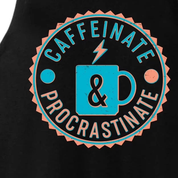 Caffinate & Procrastinate Ladies Tri-Blend Wicking Tank