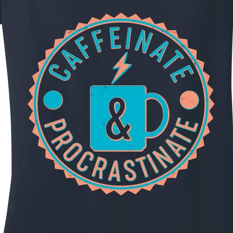 Caffinate & Procrastinate Women's V-Neck T-Shirt