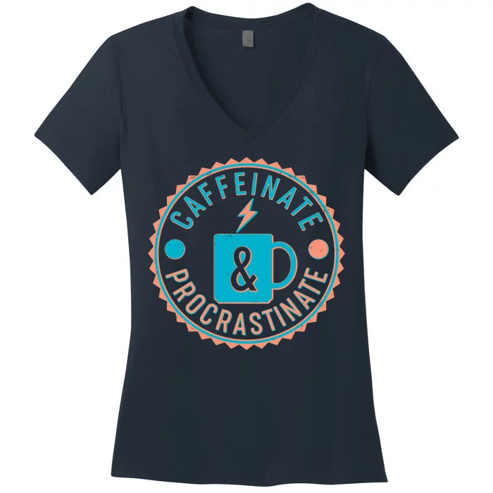 Caffinate & Procrastinate Women's V-Neck T-Shirt