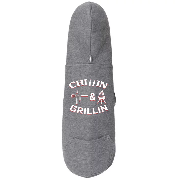 Chillin And Grillin BBQ Cooking Doggie 3-End Fleece Hoodie