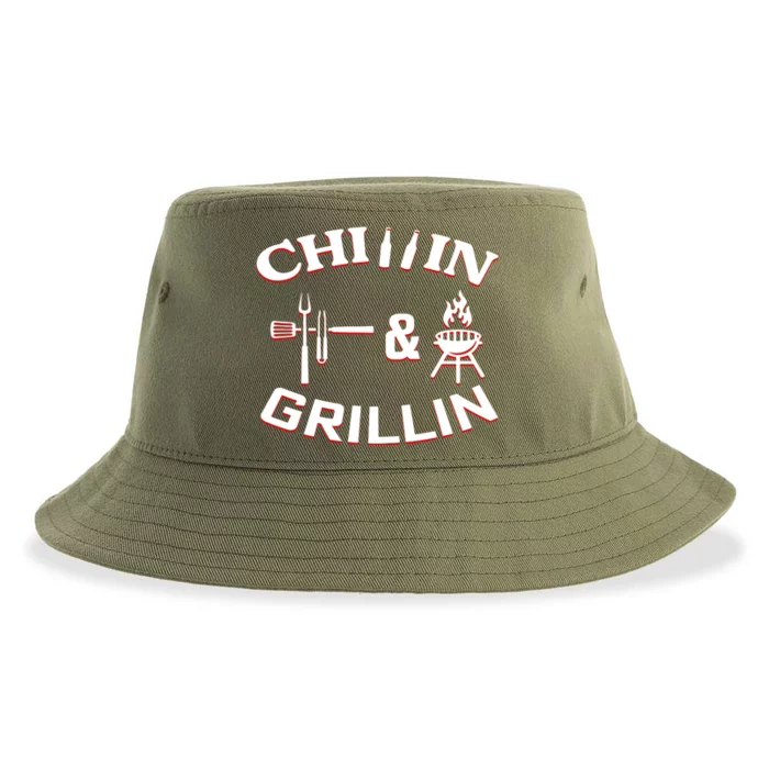 Chillin And Grillin BBQ Cooking Sustainable Bucket Hat