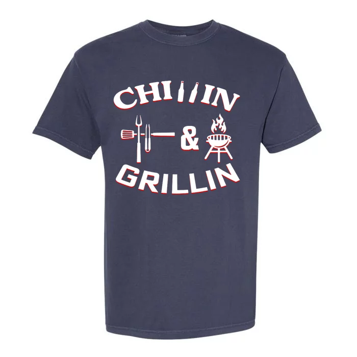 Chillin And Grillin BBQ Cooking Garment-Dyed Heavyweight T-Shirt