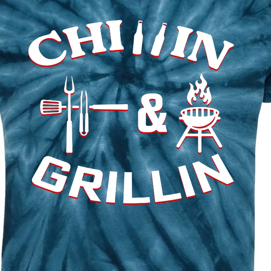 Chillin And Grillin BBQ Cooking Kids Tie-Dye T-Shirt