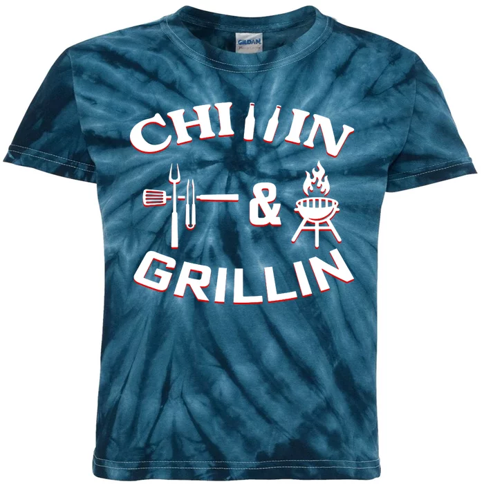 Chillin And Grillin BBQ Cooking Kids Tie-Dye T-Shirt