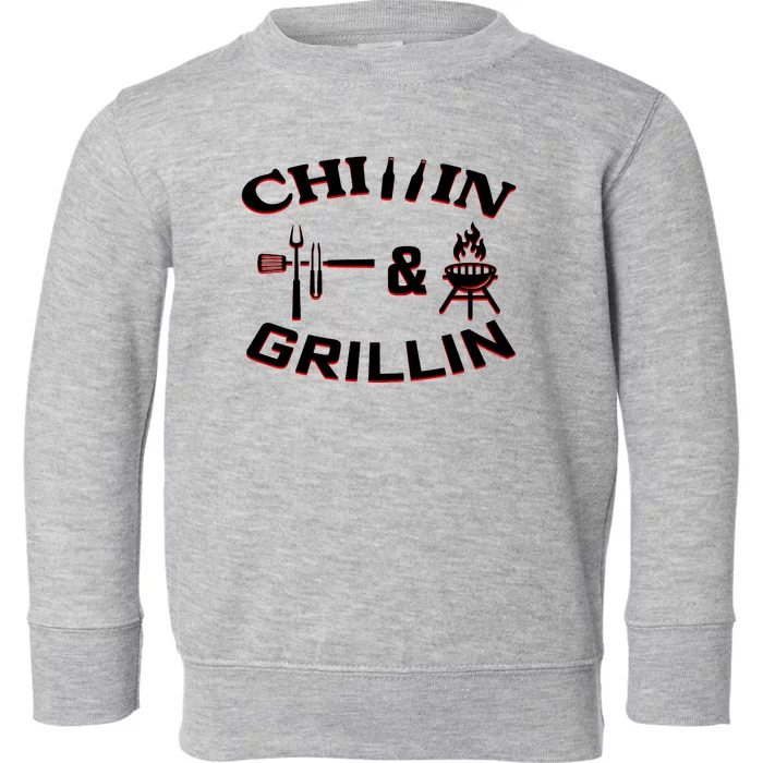 Chillin And Grillin BBQ Cooking Toddler Sweatshirt