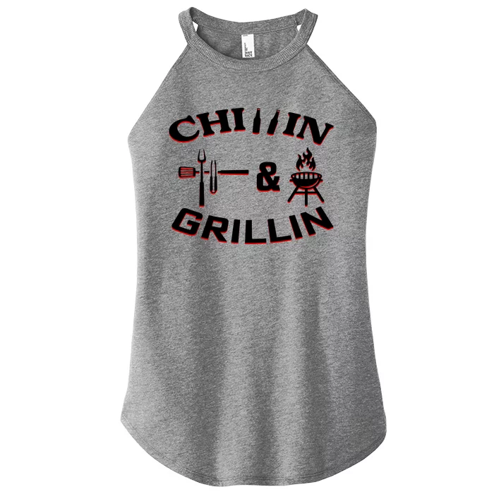 Chillin And Grillin BBQ Cooking Women’s Perfect Tri Rocker Tank