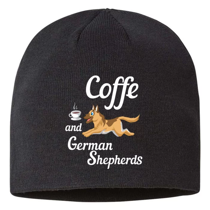 Coffee And German Shepherds 8 1/2in Sustainable Knit Beanie