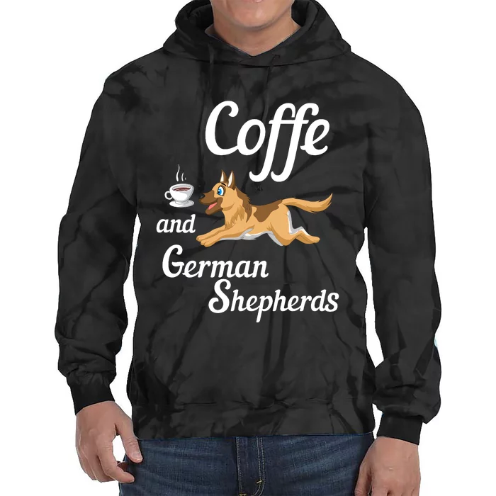 Coffee And German Shepherds Tie Dye Hoodie