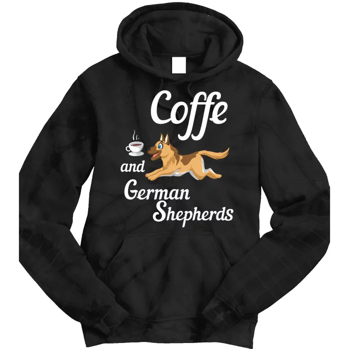 Coffee And German Shepherds Tie Dye Hoodie