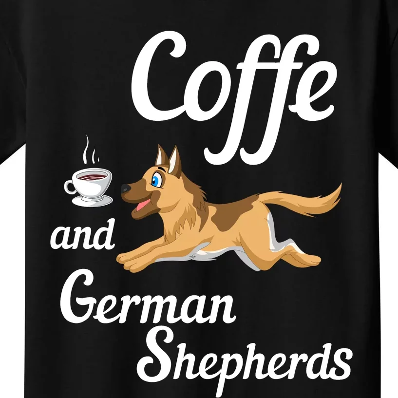 Coffee And German Shepherds Kids T-Shirt