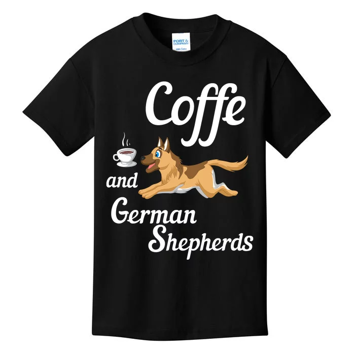 Coffee And German Shepherds Kids T-Shirt