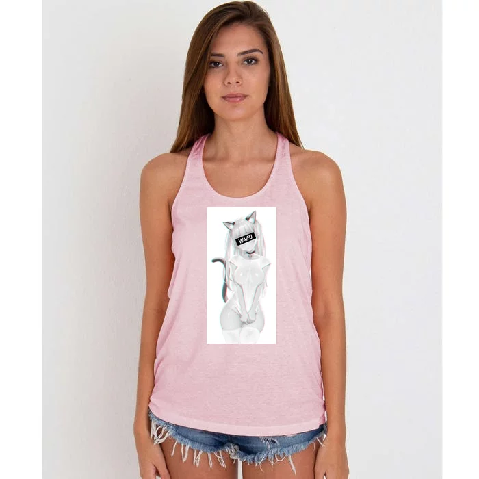 Cute Anime Girl Waifu Material Women's Knotted Racerback Tank