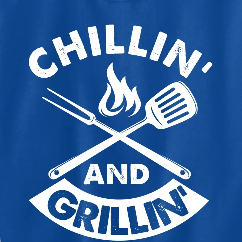 Chillin And Grillin Bbq Griller Smoker Grillmaster Great Gift Kids Sweatshirt