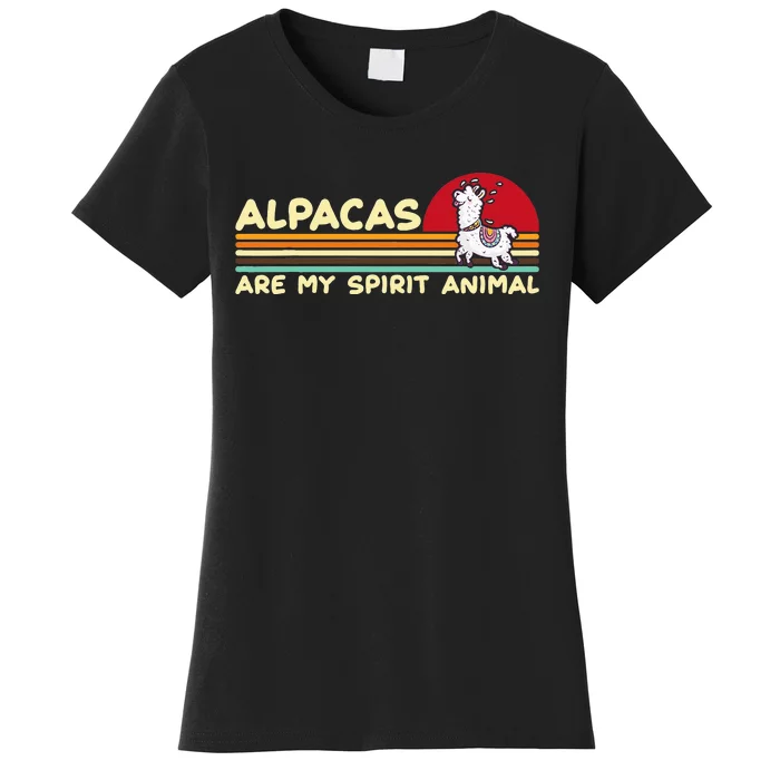 Cute Alpaca Groups Design Alpacas Are My Spirit Animal Women's T-Shirt