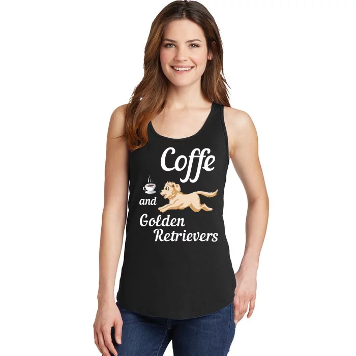 Coffee And Golden Retrivers Ladies Essential Tank