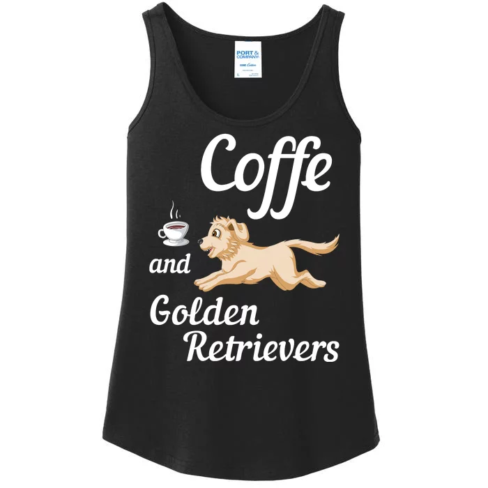 Coffee And Golden Retrivers Ladies Essential Tank