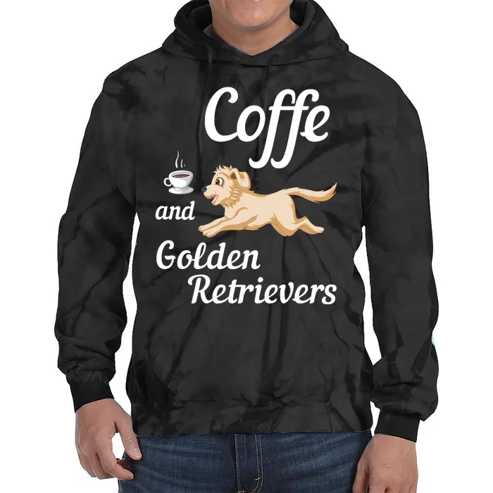 Coffee And Golden Retrivers Tie Dye Hoodie