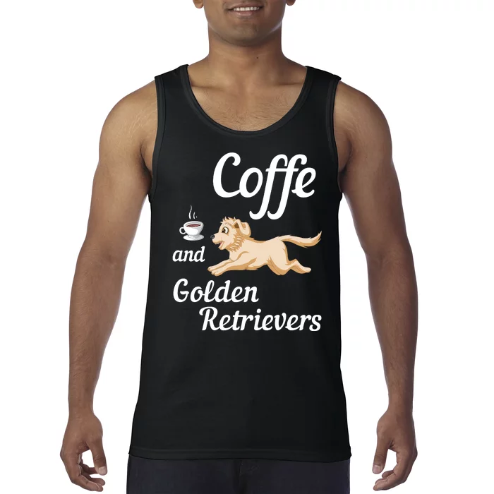 Coffee And Golden Retrivers Tank Top