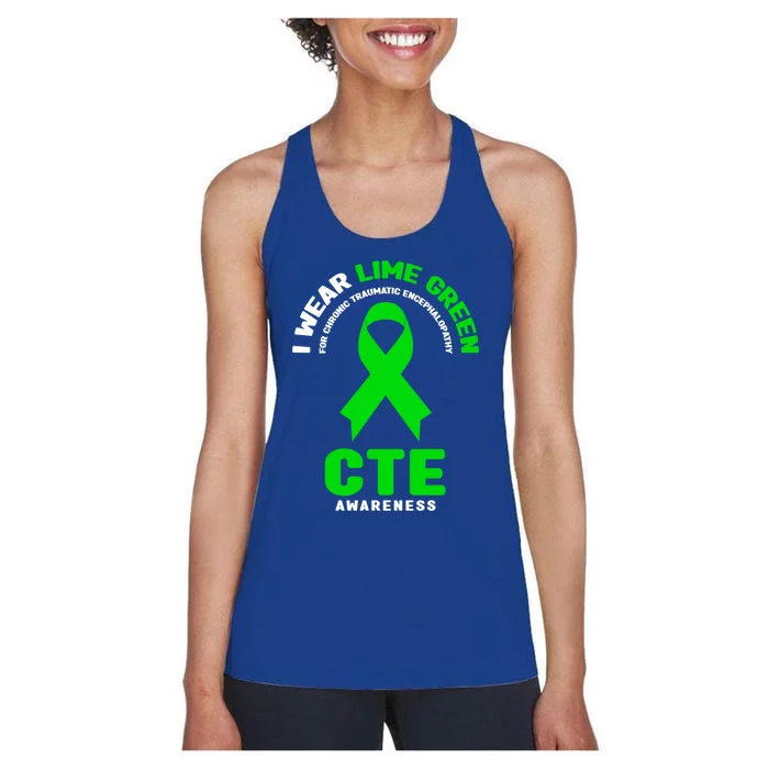 Cte Awareness Gift I Wear Lime Green For Cte Awareness Meaningful Gift Women's Racerback Tank