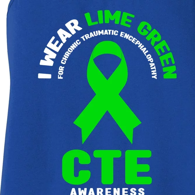 Cte Awareness Gift I Wear Lime Green For Cte Awareness Meaningful Gift Women's Racerback Tank