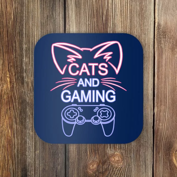 Cats And Gaming Funny Cat Lover Gaming Gift Gamer Coaster