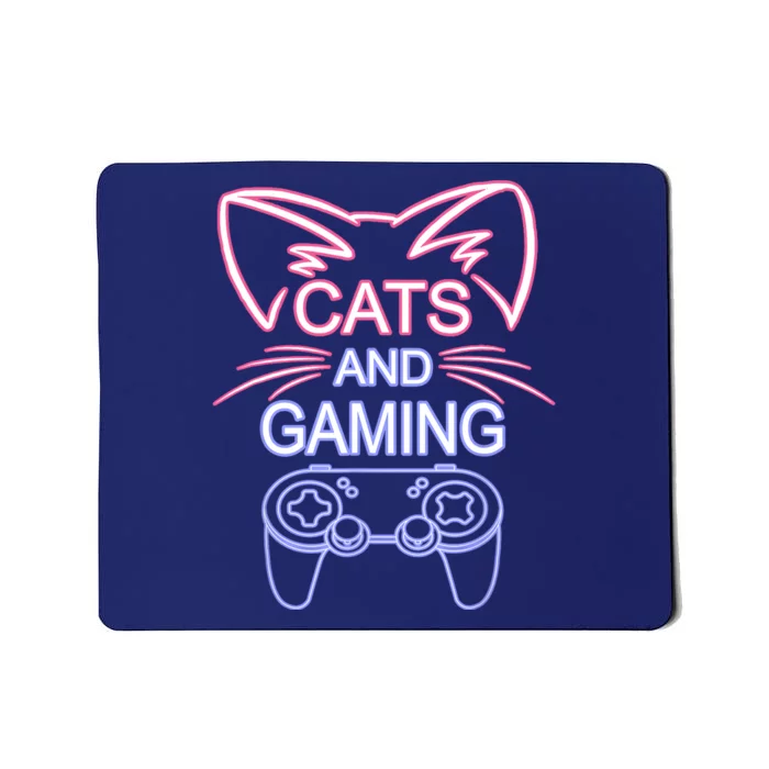 Cats And Gaming Funny Cat Lover Gaming Gift Gamer Mousepad