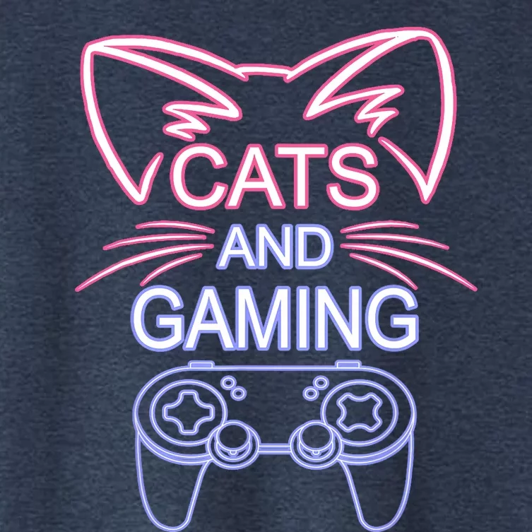 Cats And Gaming Funny Cat Lover Gaming Gift Gamer Women's Crop Top Tee