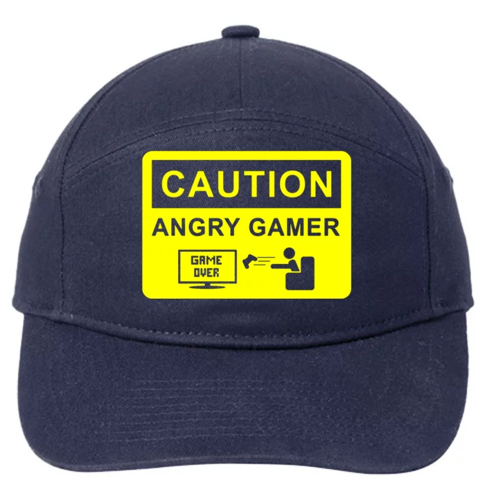 Caution Angry Gamer 7-Panel Snapback Hat