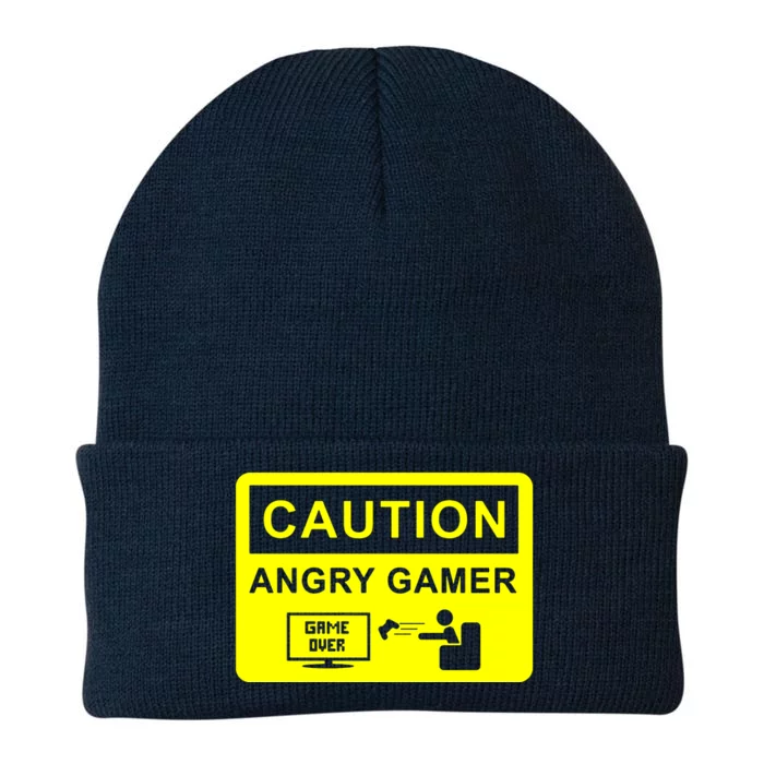 Caution Angry Gamer Knit Cap Winter Beanie