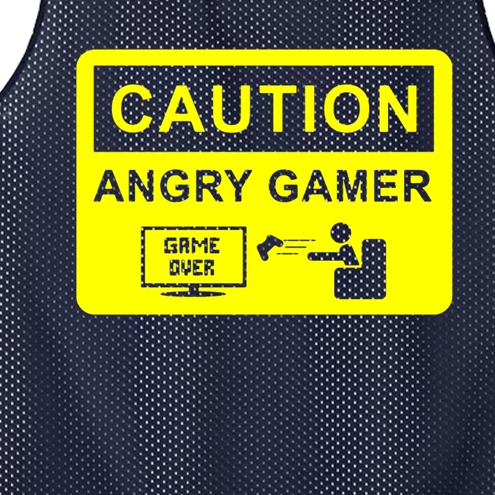 Caution Angry Gamer Mesh Reversible Basketball Jersey Tank