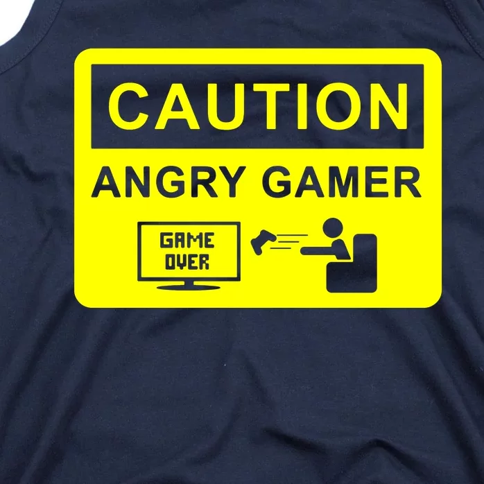 Caution Angry Gamer Tank Top