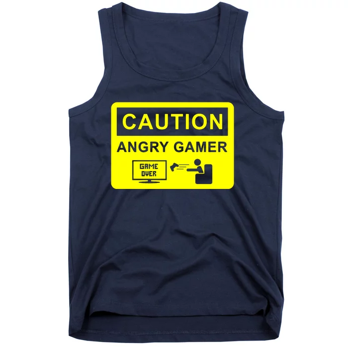 Caution Angry Gamer Tank Top