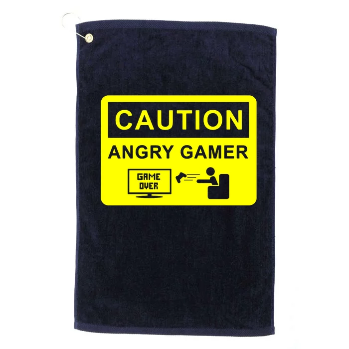 Caution Angry Gamer Platinum Collection Golf Towel