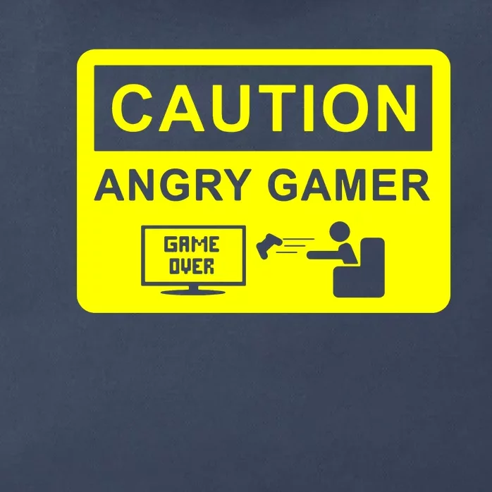 Caution Angry Gamer Zip Tote Bag