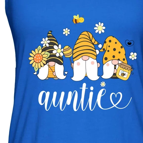 Cute Auntie Gnomes With Bees And Sunflower Country Style Funny Gift Ladies Essential Flowy Tank